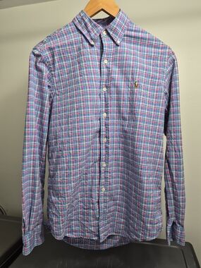 Polo by Ralph Lauren Blue & Pink Plaid Button-Down Shirt